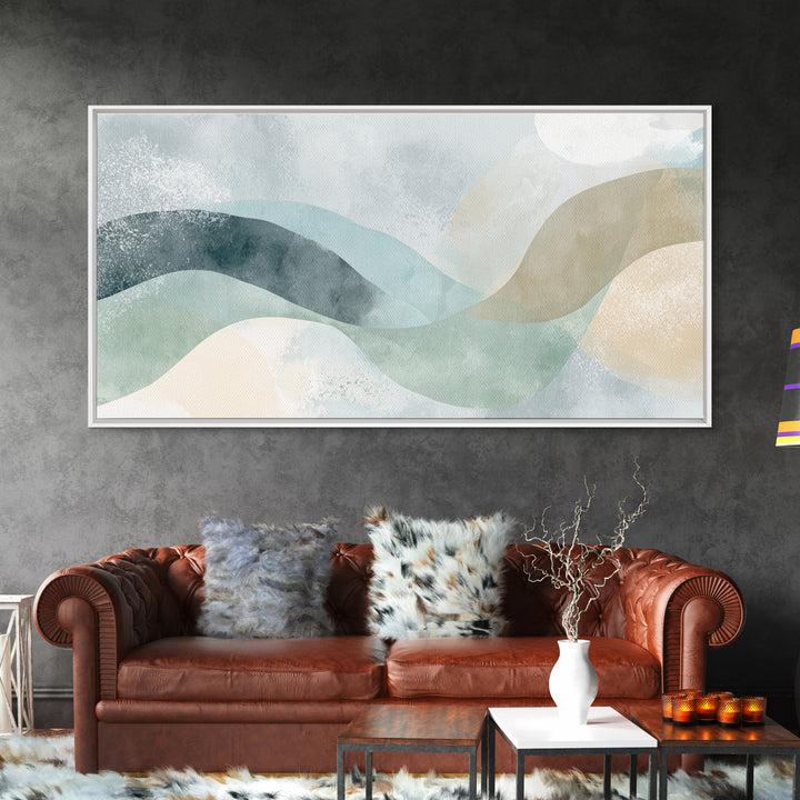 Modern Neutral Arch Abstraction Framed Canvas Print, Waiting Room Art, Office Decor, Waiting Room Decor, Fine Art, Calm, WRA-2x1-65