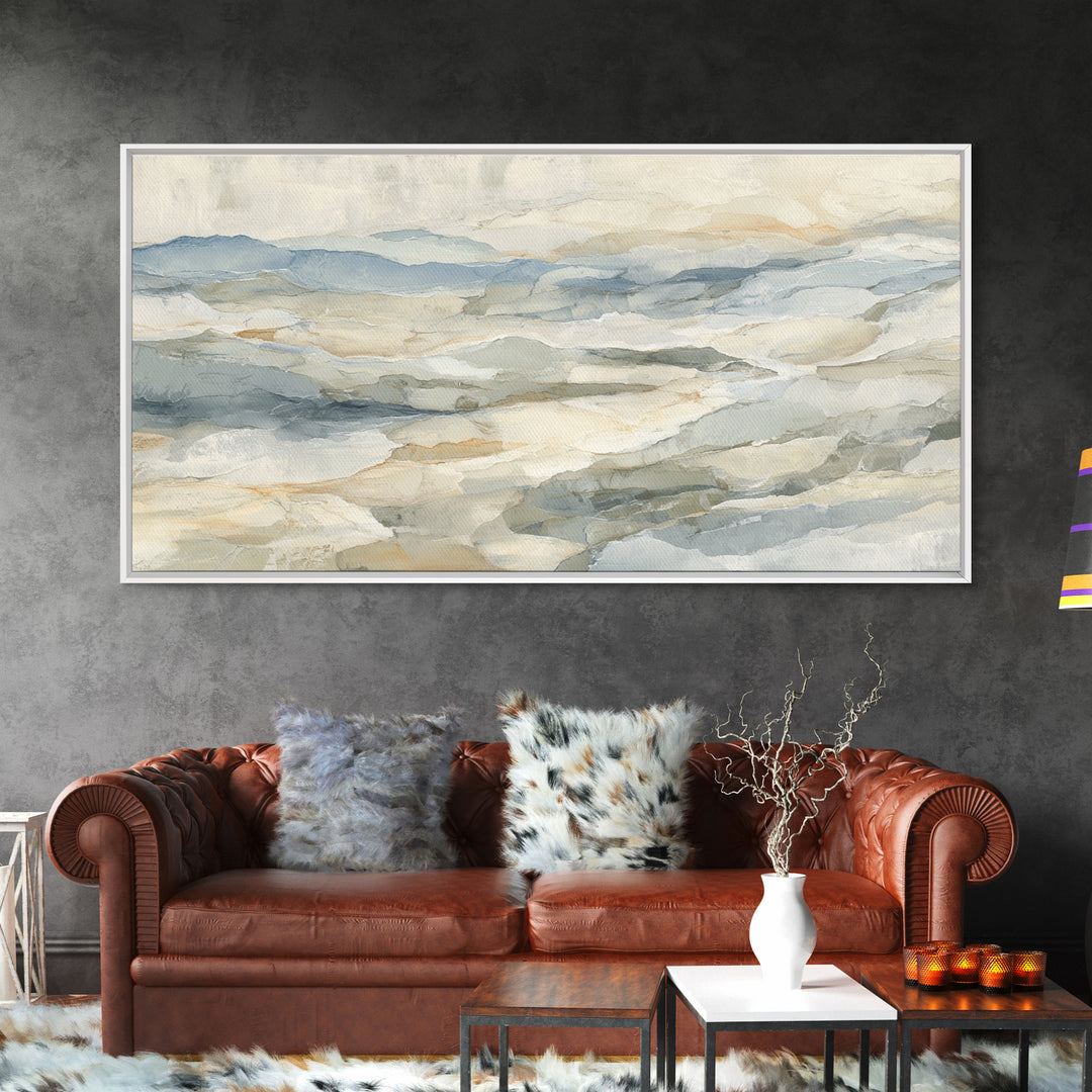 Light Marble Texture Abstract Canvas Print, Waiting Room Art, Bedroom Decor, Waiting Room Decor, Abstract Art, Calm, WRA-2x1-68