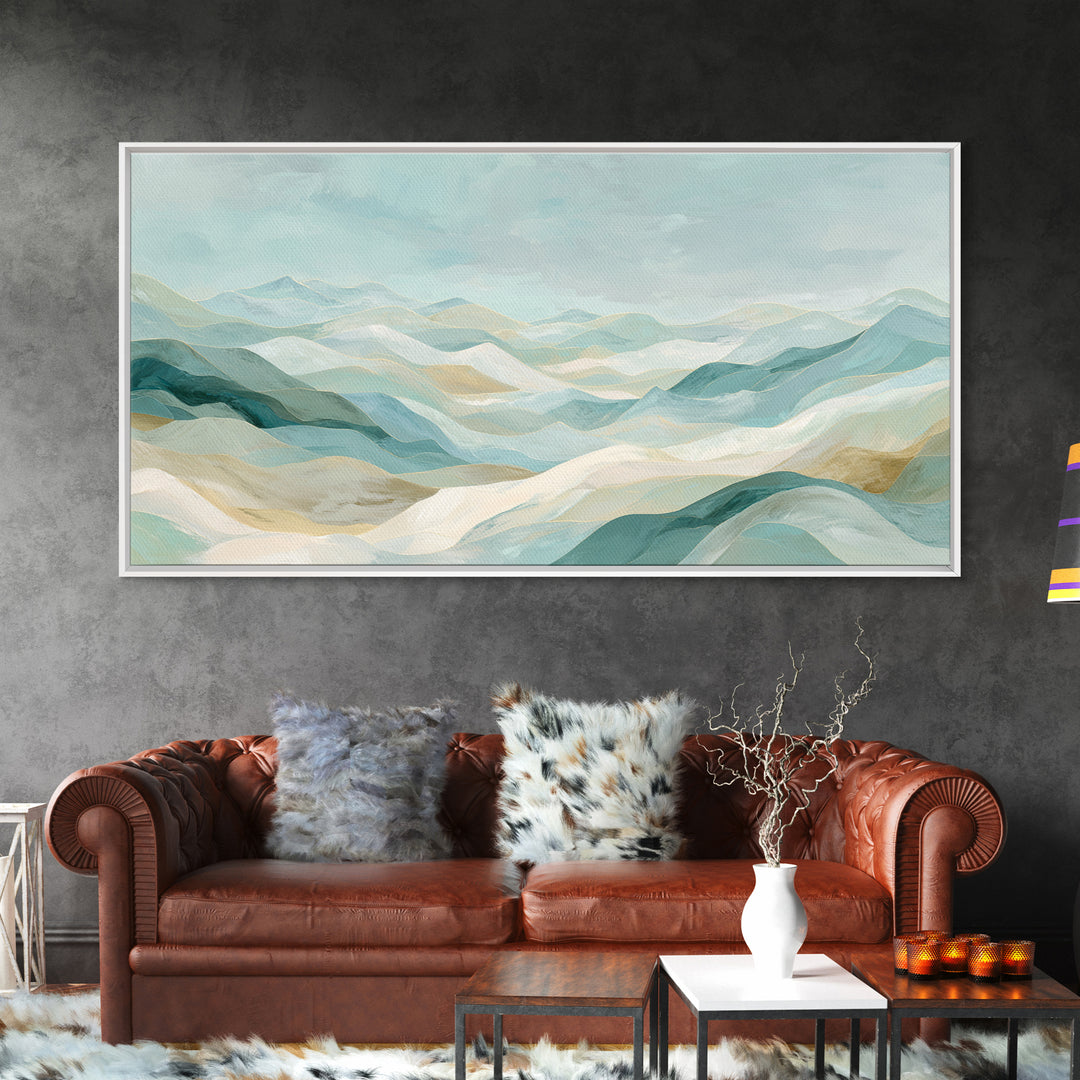 Soft Abstract Waves Canvas Print, Waiting Room Art, Wall Decor, Waiting Room Decor, Fine Art, Calm, Minimalist Wall Art, WRA-2x1-70