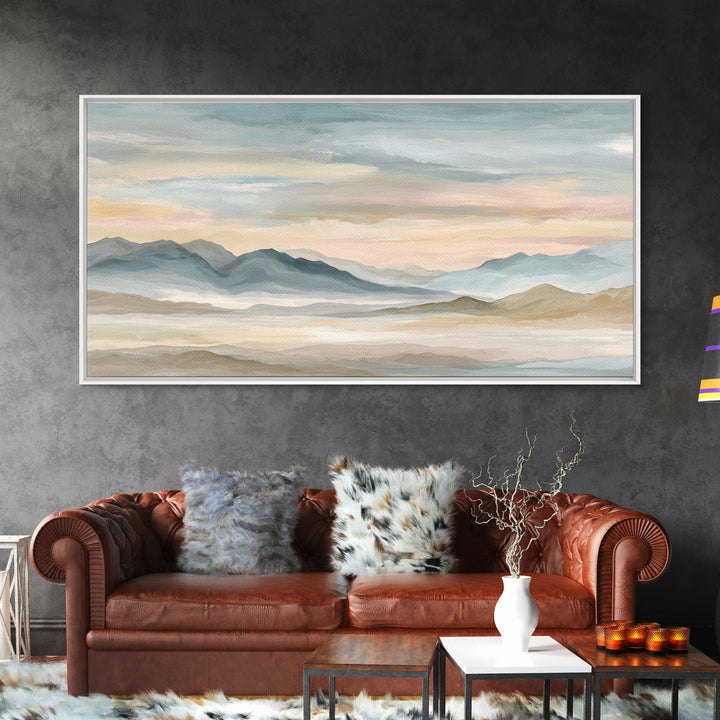 Warm Desert Sunrise Framed Canvas Print, Waiting Room Art, Printable Art, Waiting Room Decor, Watercolor Art, Calm, WRA-2x1-81