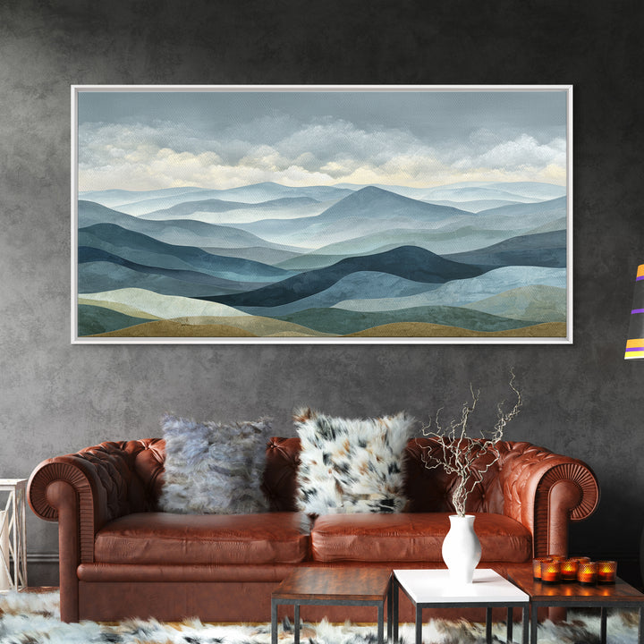 Simple Mountain Layers Canvas Print, Waiting Room Art, Wall Art, Waiting Room Decor, Fine Art, Calm, Floral Wall Art, WRA-2x1-82