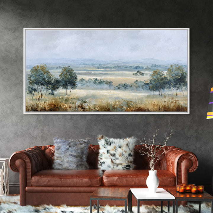 Open Field with Distant Tree Framed Canvas Print, Waiting Room Art, Abstract Art, Waiting Room Decor, Fine Art, Calm, WRA-2x1-91