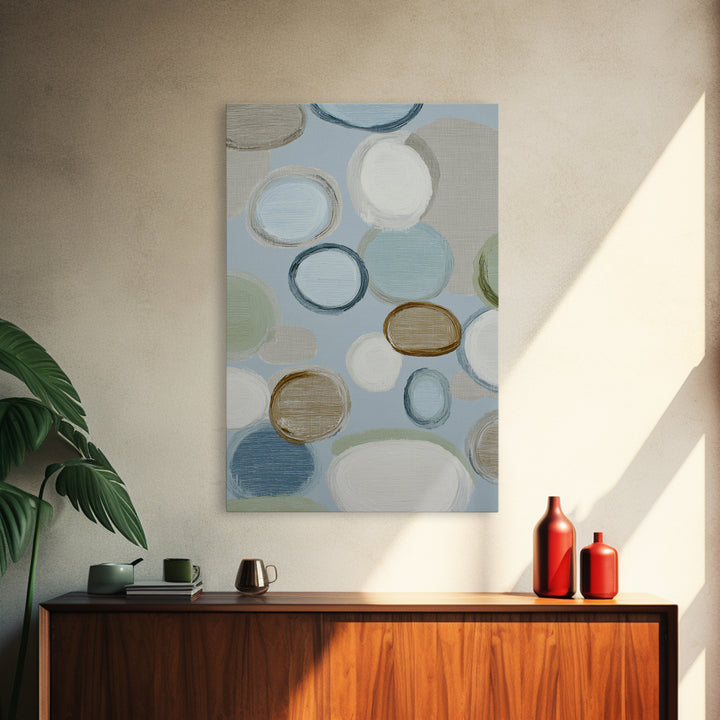 Abstract Circles Suggesting Calm Movement Framed Canvas Print, Waiting Room Art, Room Decor, Waiting Room Decor, Abstract Art, WRA-2x3-18