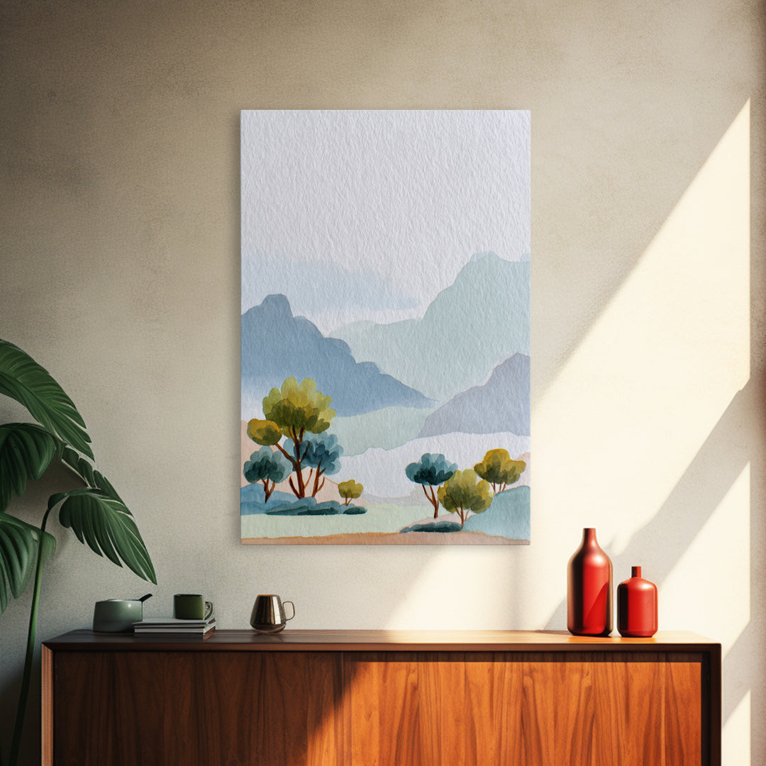Warm Desert Sunrise Framed Canvas Print, Waiting Room Art, Contemporary Art, Waiting Room Decor, Calm, Living Room Wall Art, WRA-2x3-21