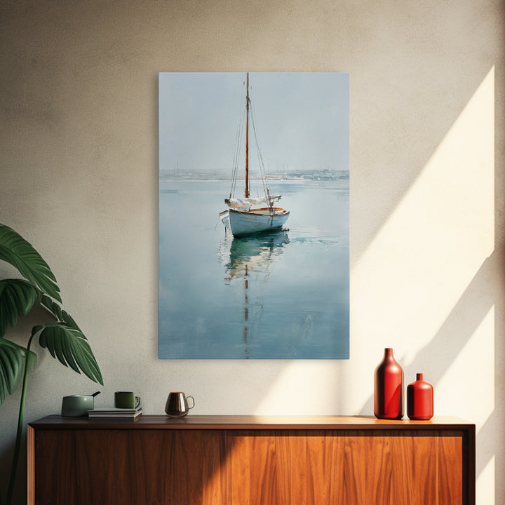 Quiet Sailboat on Calm Water Canvas Print, Waiting Room Art, Fine Art Print, Waiting Room Decor, Watercolor Art, Calm, WRA-2x3-27