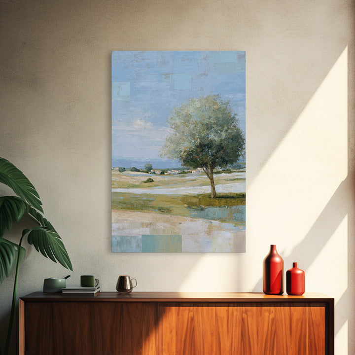Open Field with Distant Tree Canvas Print, Waiting Room Art, Statement Artwork, Waiting Room Decor, Fine Art, Calm, Wall Decor, WRA-2x3-31