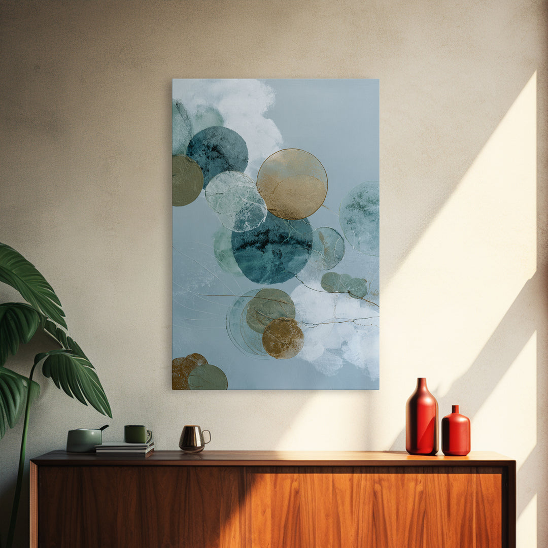 Abstract Circles Suggesting Calm Movement Framed Canvas Print, Waiting Room Art, Room Decor, Waiting Room Decor, Abstract Art, WRA-2x3-42