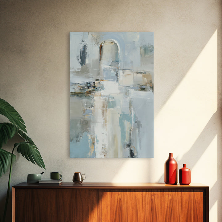 Modern Neutral Arch Abstraction Framed Canvas Print, Waiting Room Art, Abstract Art, Waiting Room Decor, Calm, Landscape, WRA-2x3-53