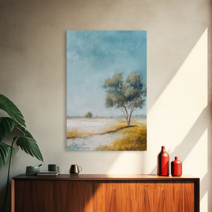 Open Field with Distant Tree Canvas Print, Waiting Room Art, Dog Wall Art, Waiting Room Decor, Fine Art, Calm, Boho Decor, WRA-2x3-7
