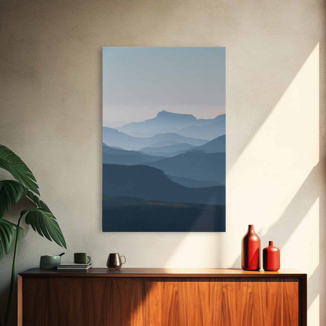 Simple Mountain Layers Canvas Print, Waiting Room Art, Art, Waiting Room Decor, Oil Painting, Calm, Bauhaus Print, WRA-2x3-70