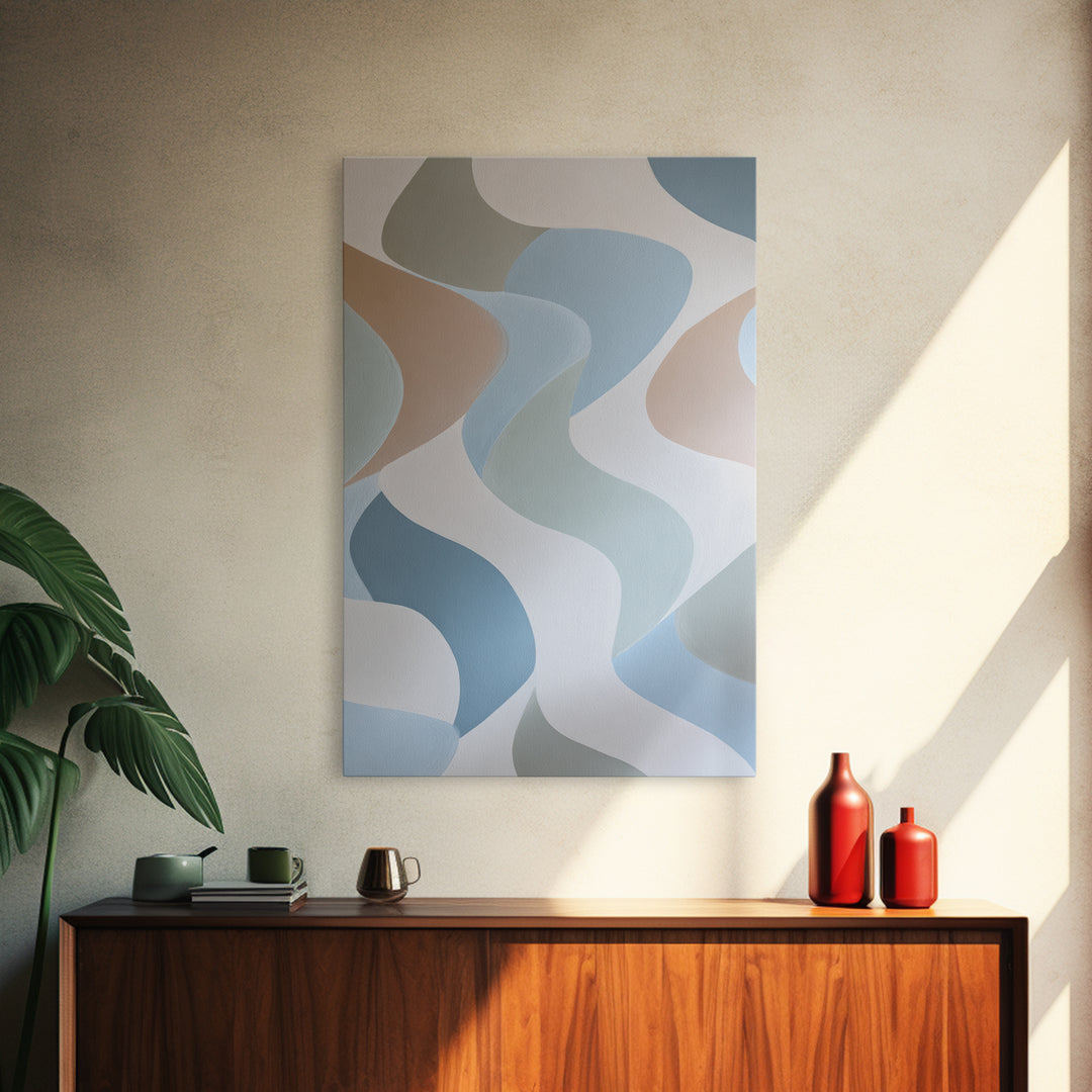 Pastel Rainbow Shapes for Pediatric Spaces Framed Canvas Print, Waiting Room Art, Waiting Room Decor, Abstract Art, Calm, WRA-2x3-74