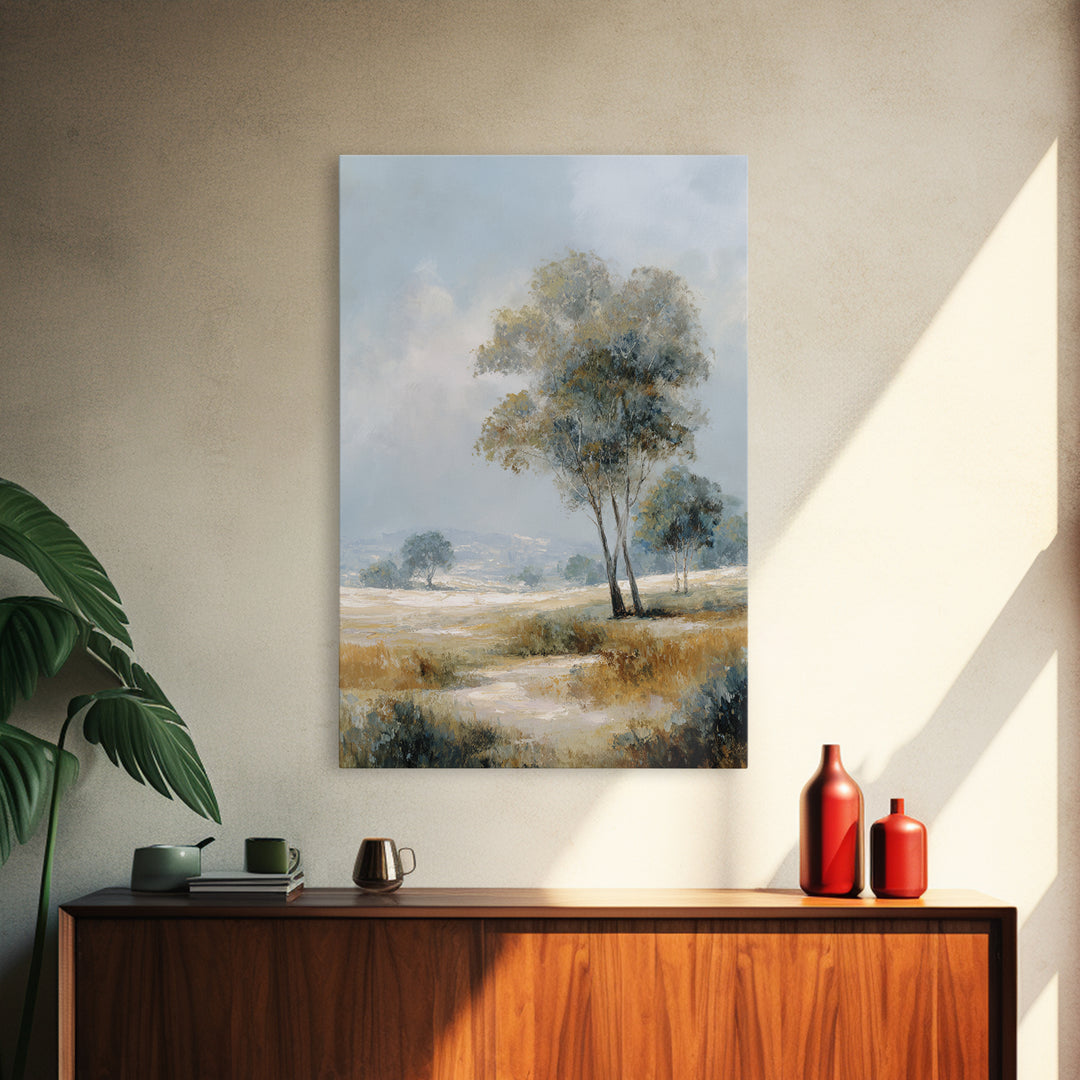 Open Field with Distant Tree Canvas Print, Waiting Room Art, Art, Waiting Room Decor, Calm, Bauhaus Print, Minimalist Wall Art, WRA-2x3-79