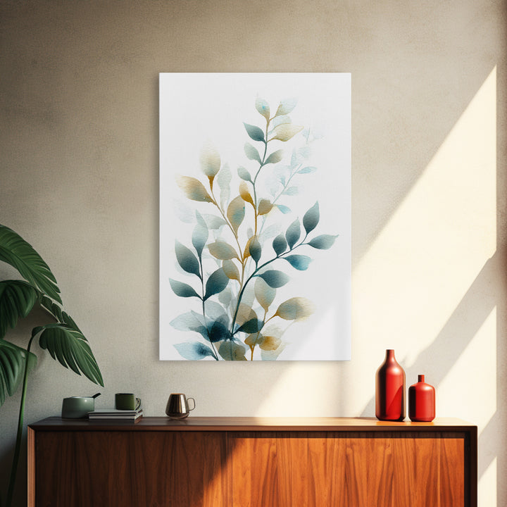 Neutral Botanical Branch Framed Canvas Print, Waiting Room Art, Bauhaus Print, Waiting Room Decor, Calm, Dental Office Decor, WRA-2x3-83