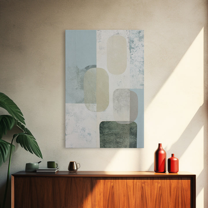 Minimal Geometric Composition Framed Canvas Print, Waiting Room Art, Bauhaus Print, Waiting Room Decor, Fine Art, Calm, WRA-2x3-85