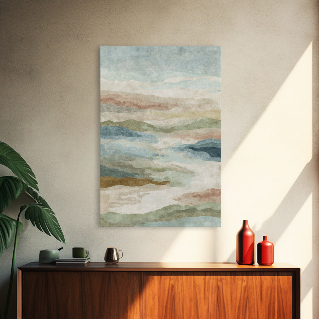 Warm Desert Sunrise Framed Canvas Print, Waiting Room Art, Wall Sculpture, Waiting Room Decor, Fine Art, Calm, Dog Wall Art, WRA-2x3-93