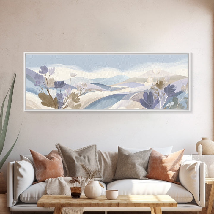 Soft Lavender Botanical Still Life Framed Canvas Print, Waiting Room Art, Soundwave Art, Waiting Room Decor, Fine Art, Calm, WRA-3x1-12