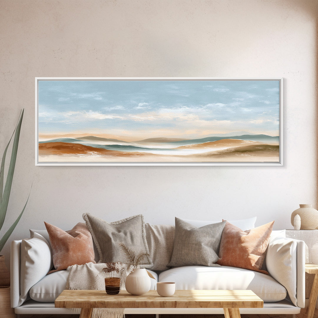 Warm Desert Sunrise Canvas Print, Waiting Room Art, Bauhaus Print, Waiting Room Decor, Fine Art, Calm, Dental Office Decor, WRA-3x1-29