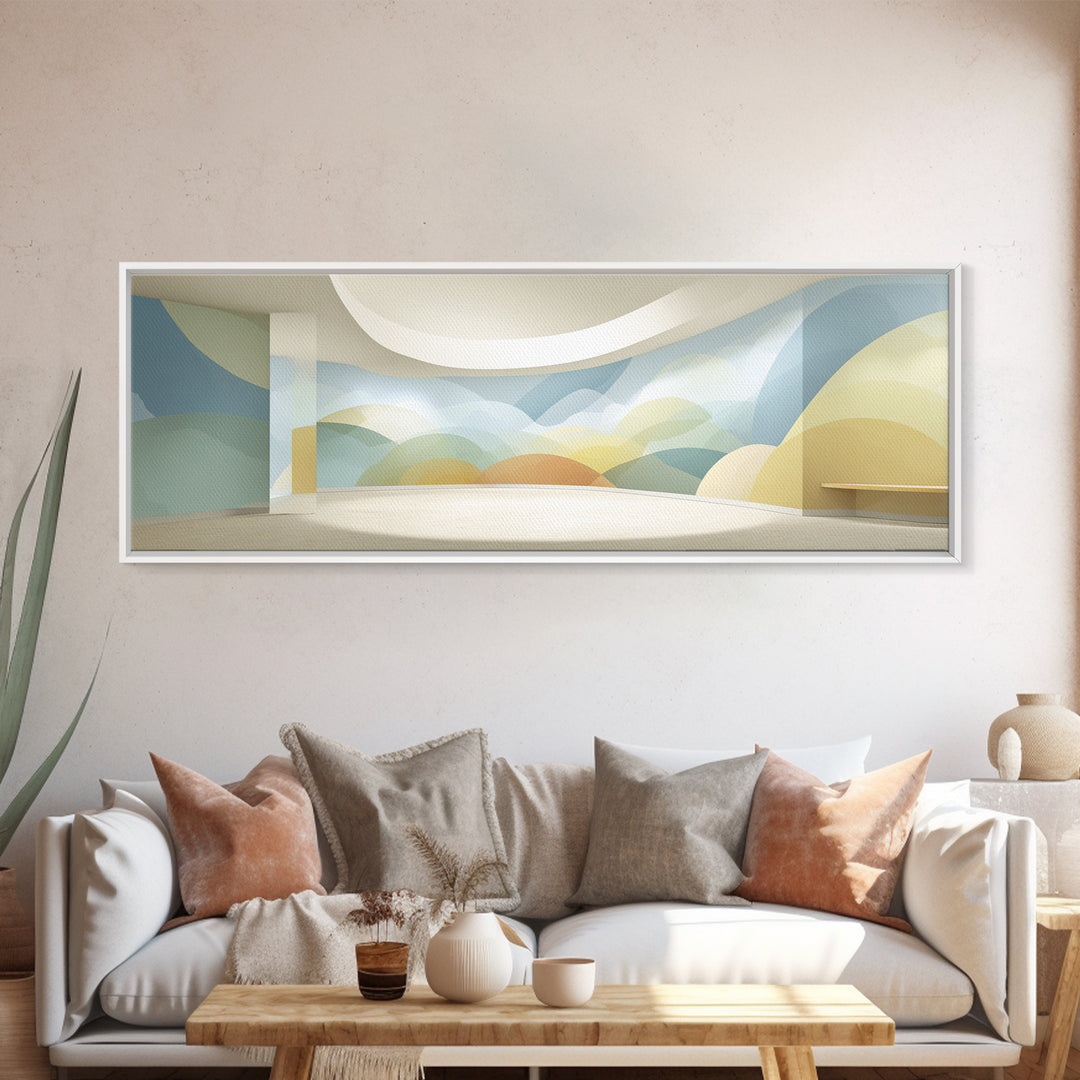 Pastel Rainbow Shapes for Pediatric Spaces Canvas Print, Waiting Room Art, Abstract Art, Waiting Room Decor, Fine Art, Calm, WRA-3x1-34