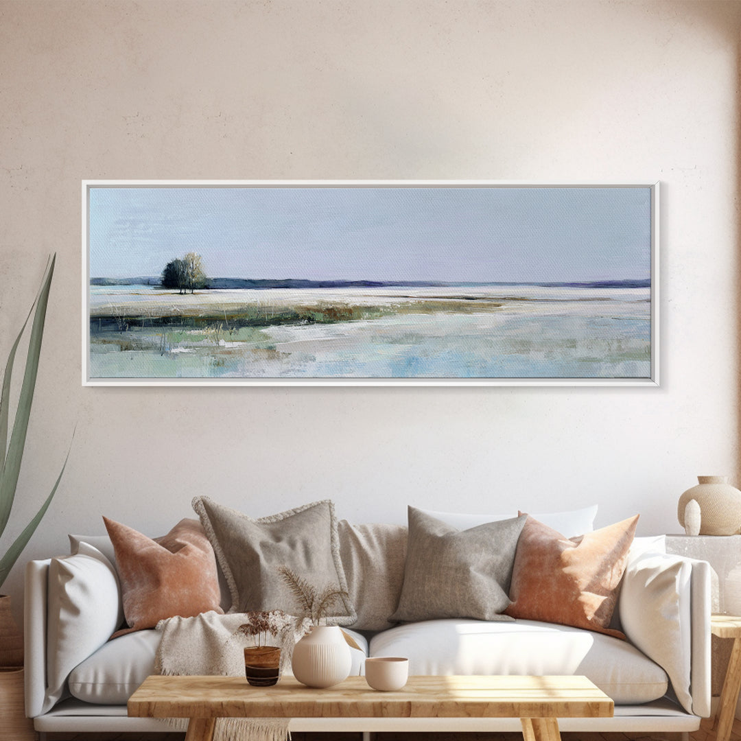 Open Field with Distant Tree Canvas Print, Waiting Room Art, Fine Art Print, Waiting Room Decor, Fine Art, Calm, Wall Decor, WRA-3x1-39