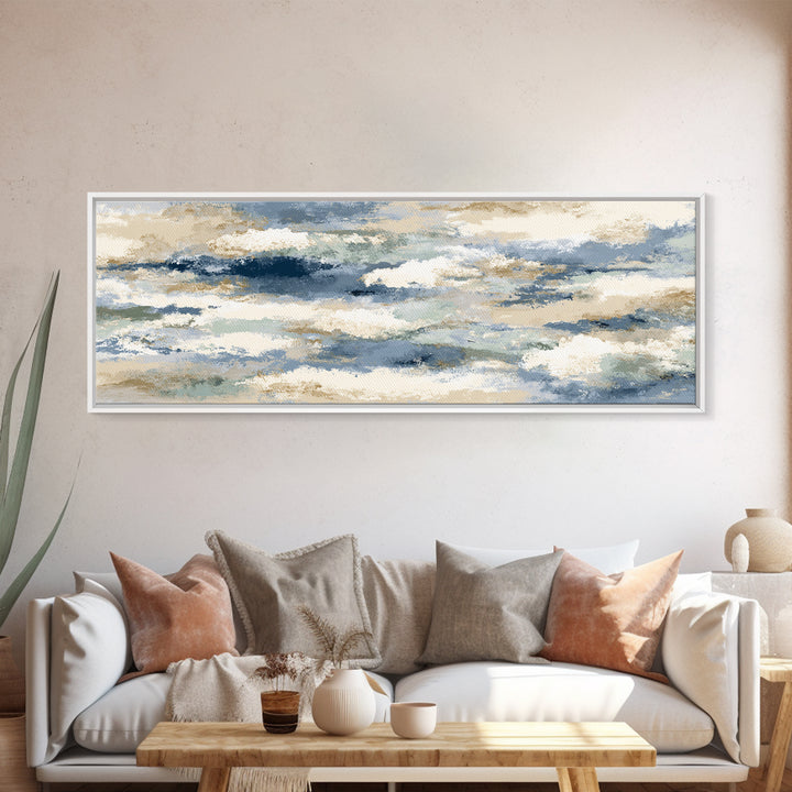 Soft Abstract Waves Canvas Print, Waiting Room Art, Bauhaus Print, Waiting Room Decor, Abstract Art, Calm, Dental Office Decor, WRA-3x1-42