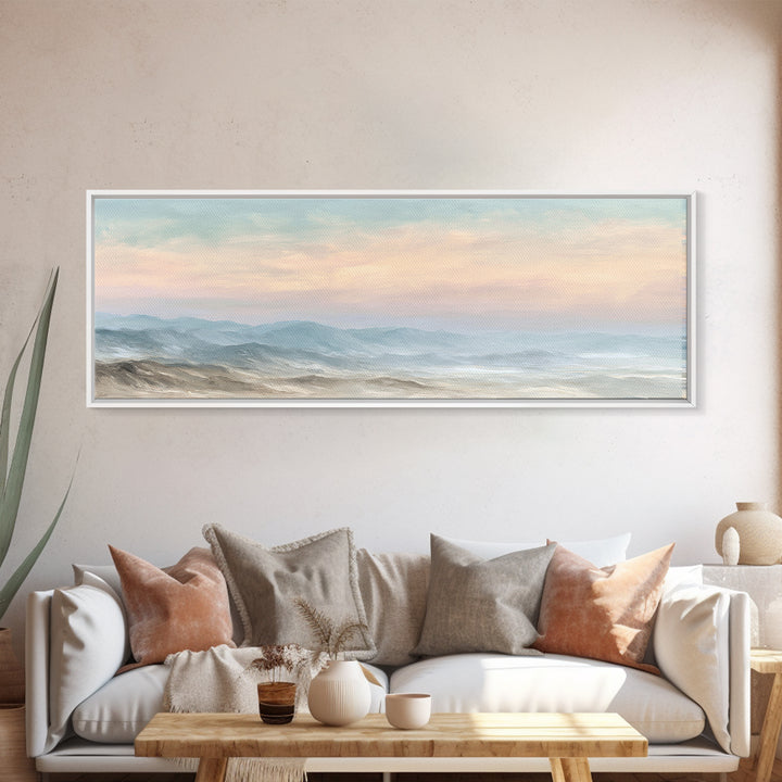 Warm Desert Sunrise Framed Canvas Print, Waiting Room Art, Printable Art, Waiting Room Decor, Watercolor Art, Calm, WRA-3x1-5