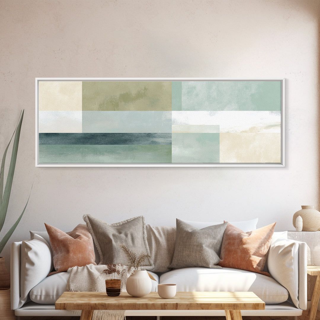 Minimal Geometric Composition Framed Canvas Print, Waiting Room Art, Soundwave Art, Waiting Room Decor, Fine Art, Calm, WRA-3x1-69