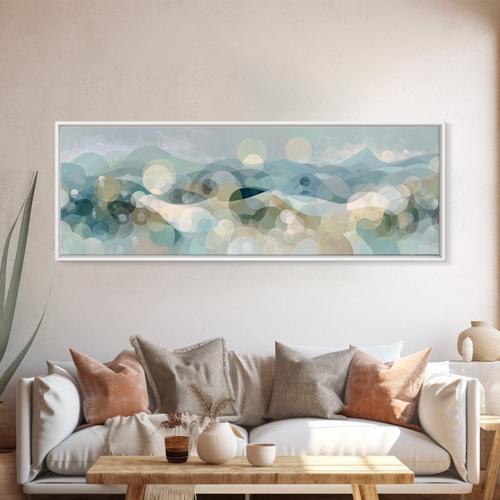 Abstract Circles Suggesting Calm Movement Framed Canvas Print, Waiting Room Art, Office Wall Decor, Waiting Room Decor, Calm, WRA-3x1-74
