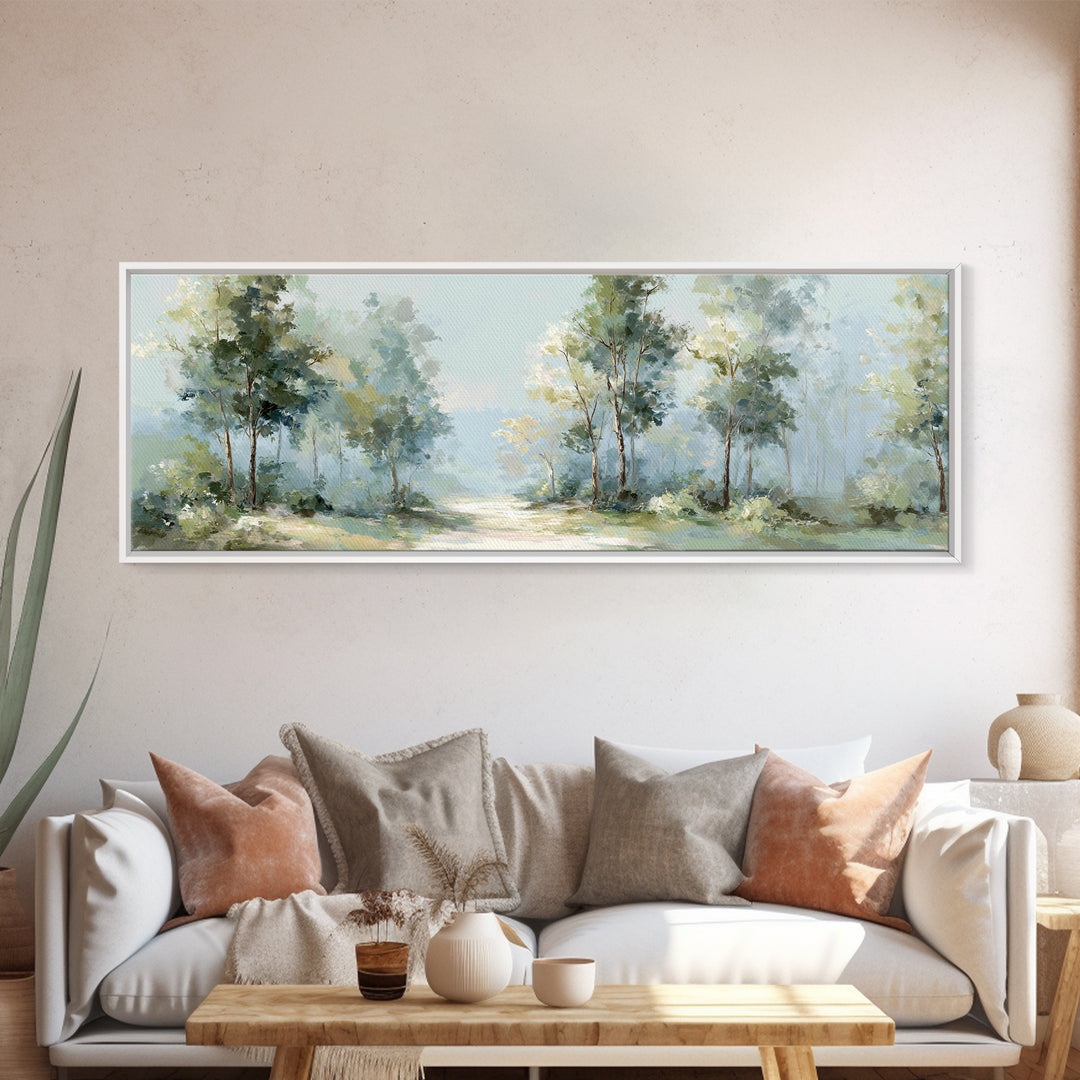 Misty Forest Path Canvas Print, Waiting Room Art, Office Wall Art, Waiting Room Decor, Fine Art, Calm, Dental Wall Art, WRA-3x1-75