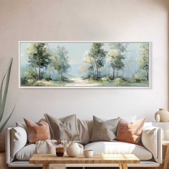 Misty Forest Path Canvas Print, Waiting Room Art, Office Wall Art, Waiting Room Decor, Fine Art, Calm, Dental Wall Art, WRA-3x1-75