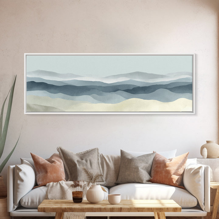 Simple Mountain Layers Canvas Print, Waiting Room Art, Art, Waiting Room Decor, Oil Painting, Calm, Bauhaus Print, WRA-3x1-78