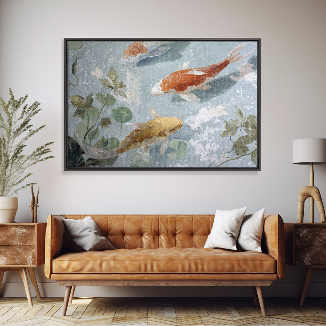 Gentle Koi Fish Framed Canvas Print, Waiting Room Art, Printable Wall Art, Waiting Room Decor, Calm, Office Wall Decor, WRA-3x2-2