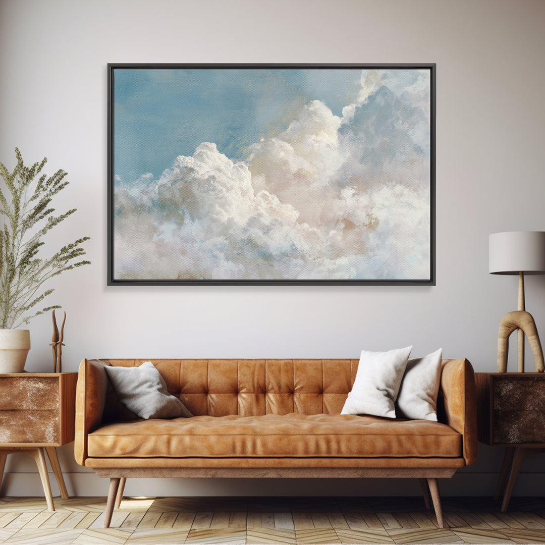Large Cloudscape with Hopeful Light Framed Canvas Print, Waiting Room Art, Bauhaus Print, Waiting Room Decor, Fine Art, Calm, WRA-3x2-20