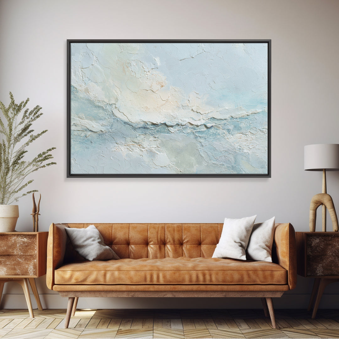 Light Marble Texture Abstract Framed Canvas Print, Waiting Room Art, Wall Sculpture, Waiting Room Decor, Abstract Art, Calm, WRA-3x2-28