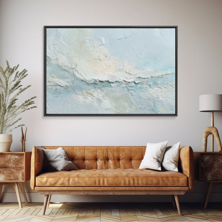 Light Marble Texture Abstract Framed Canvas Print, Waiting Room Art, Wall Sculpture, Waiting Room Decor, Abstract Art, Calm, WRA-3x2-28
