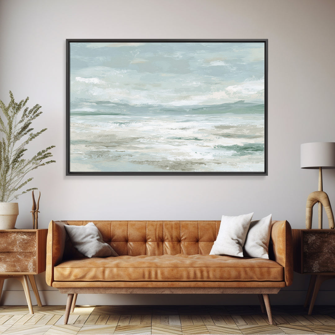 Coastal Horizon with Pale Sand and Water Canvas Print, Waiting Room Art, Digital Art Print, Waiting Room Decor, Fine Art, Calm, WRA-3x2-37