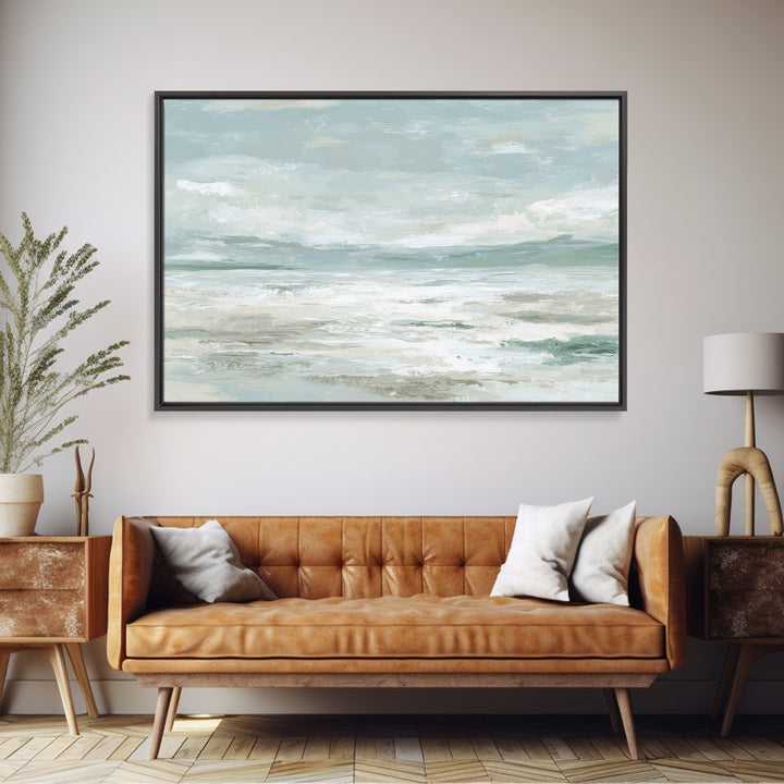 Coastal Horizon with Pale Sand and Water Canvas Print, Waiting Room Art, Digital Art Print, Waiting Room Decor, Fine Art, Calm, WRA-3x2-37