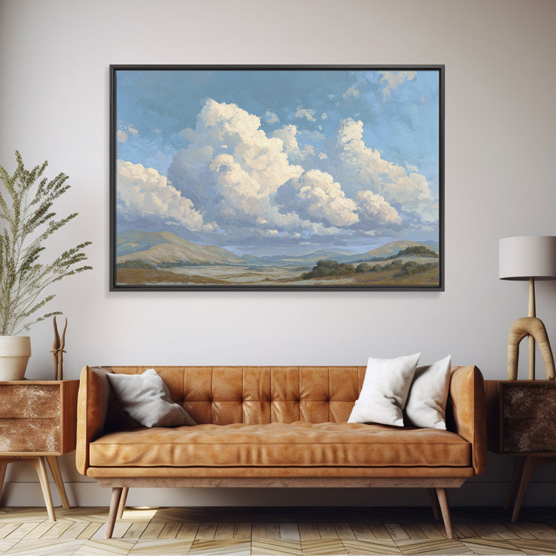 Large Cloudscape with Hopeful Light Canvas Print, Waiting Room Art, Abstract, Waiting Room Decor, Watercolor Art, Calm, WRA-3x2-44