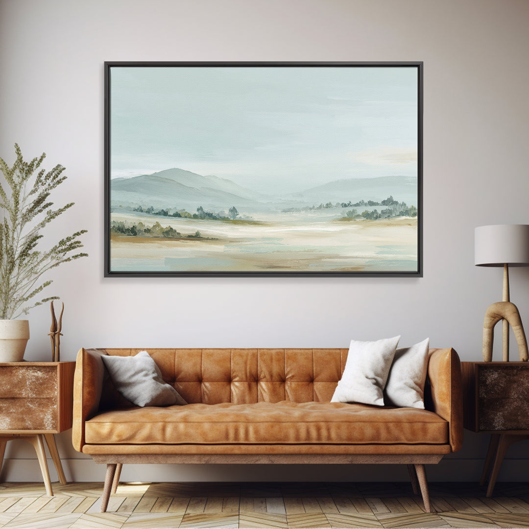Calming Landscape with Open Sky and Gentle Framed Canvas Print, Waiting Room Art, Gallery Decor, Waiting Room Decor, Calm, WRA-3x2-77
