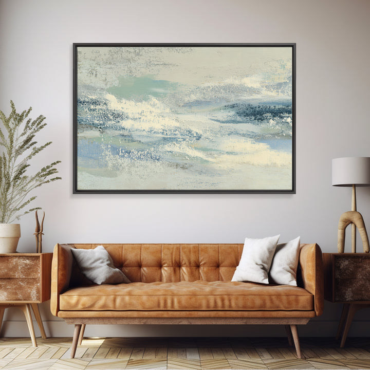 Soft Abstract Waves Framed Canvas Print, Waiting Room Art, Dental Wall Art, Waiting Room Decor, Abstract Art, Calm, WRA-3x2-78