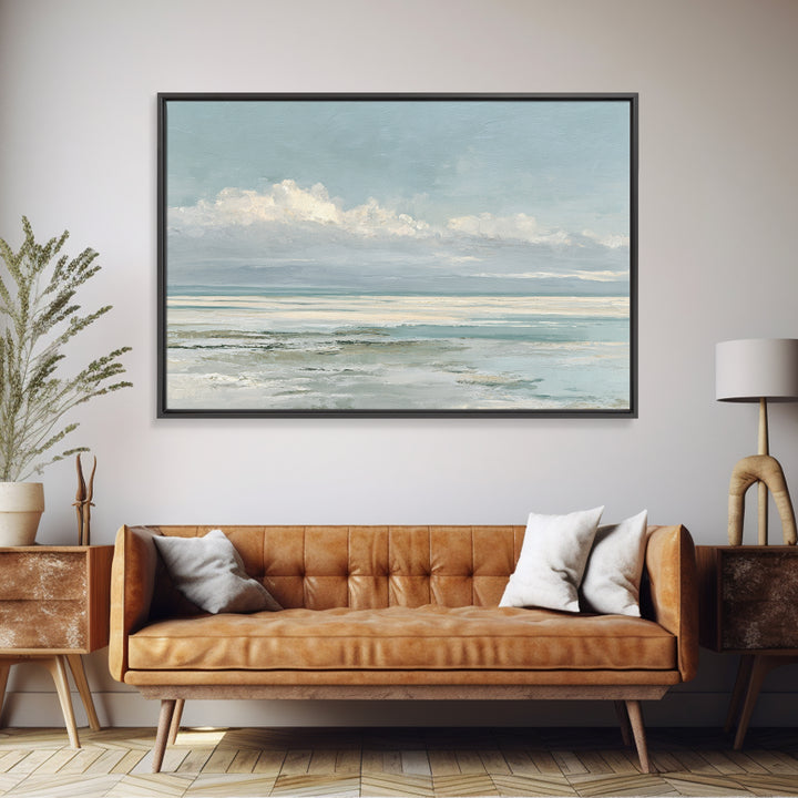 Coastal Horizon with Pale Sand and Water Canvas Print, Waiting Room Art, Dental Office Decor, Waiting Room Decor, Calm, WRA-3x2-85