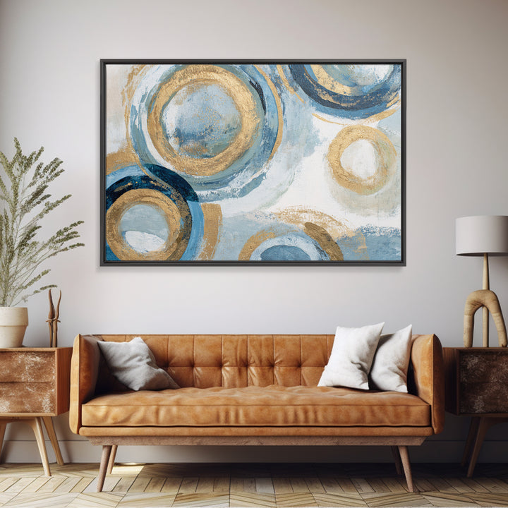 Abstract Circles Suggesting Calm Movement Framed Canvas Print, Waiting Room Art, Office Art, Waiting Room Decor, Abstract Art, WRA-3x2-86