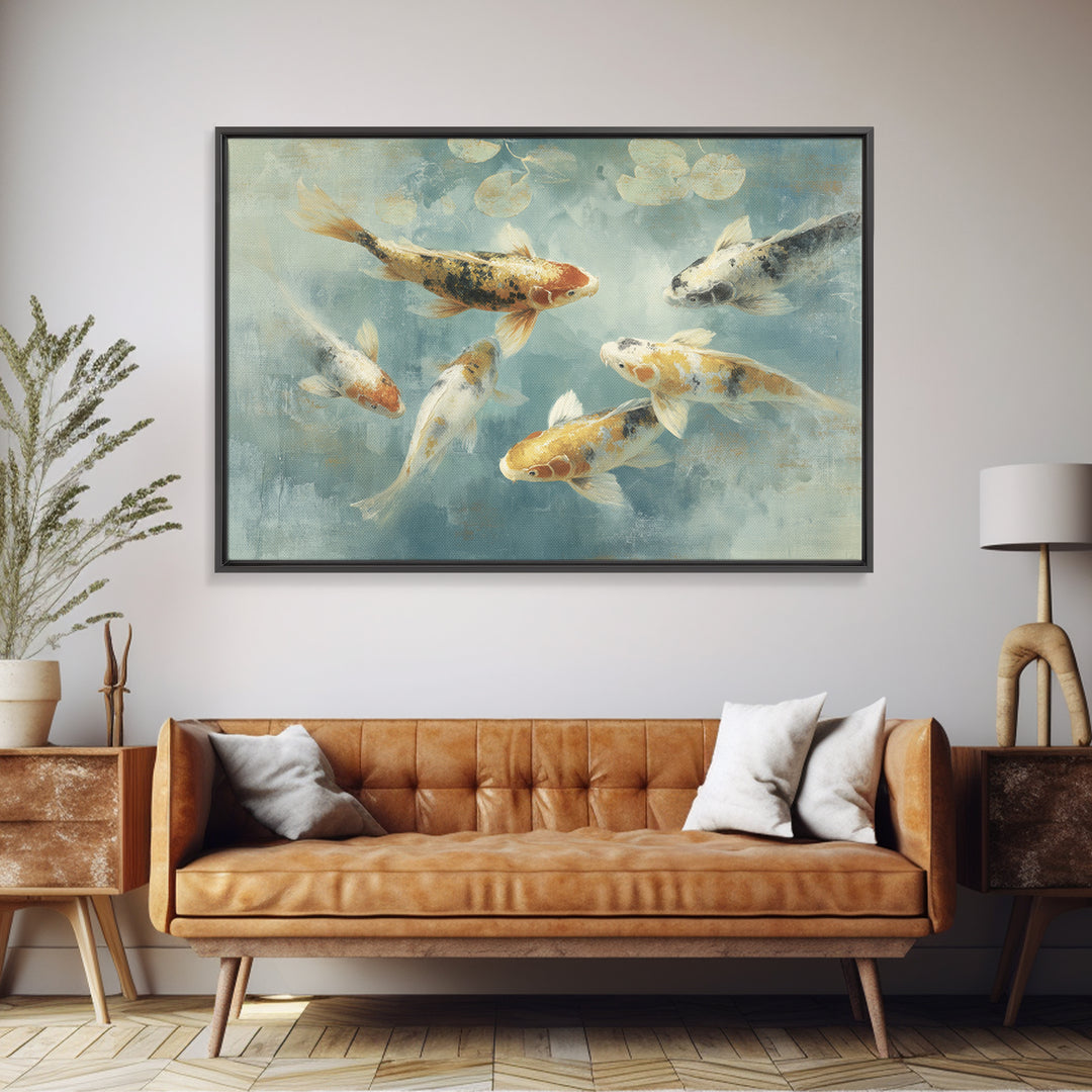 Gentle Koi Fish Canvas Print, Waiting Room Art, Digital Art Print, Waiting Room Decor, Fine Art, Calm, Fine Art Print, WRA-3x2-98