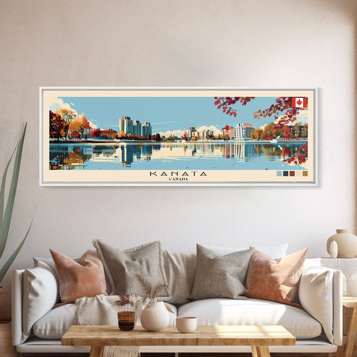 Kanata, Canada Panoramic Canvas Print, Kanata, Canada Painting, Canada Art, Kanata Travel Poster, Travel Art, Guest Room Painting