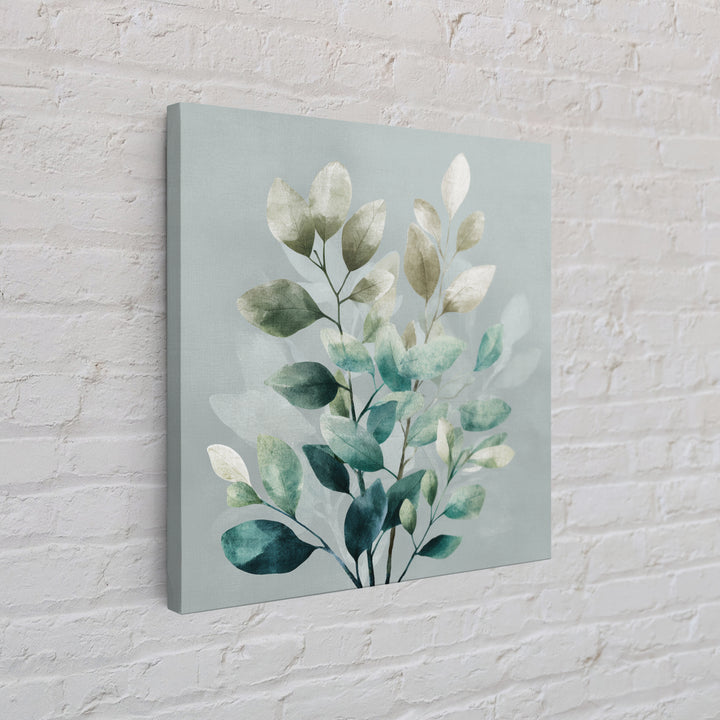 Sage Green Botanical Branch Study Canvas Print, Yoga Studio Art, Spiritual Wall Art, Yoga Studio Decor, Fine Art, Balance, YSA-1x1-17