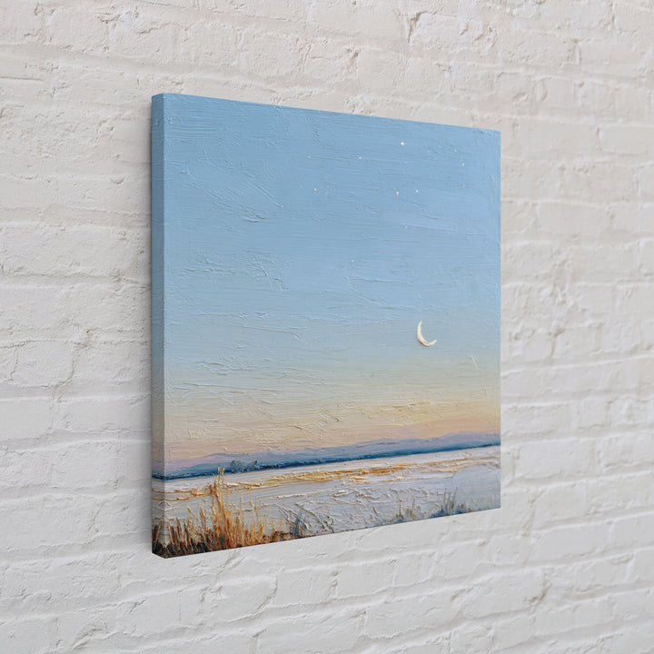 Crescent Moon and Stars Canvas Print, Yoga Studio Art, Nature Prints, Yoga Studio Decor, Fine Art, Balance, Boho Wall Hanging, YSA-1x1-18