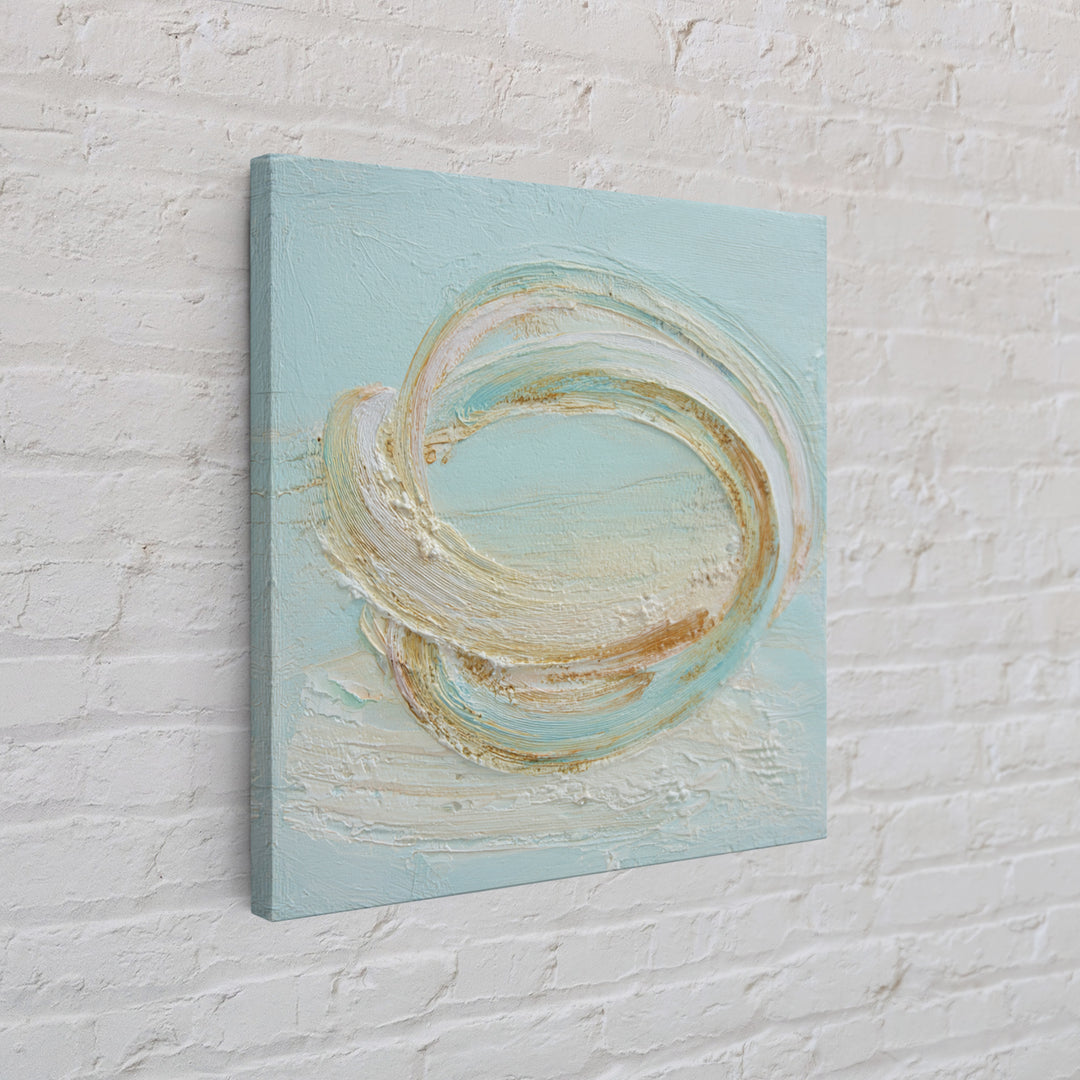 Incense Smoke Forming Abstract Curves Framed Canvas Print, Yoga Studio Art, Feminine Wall Art, Yoga Studio Decor, Balance, YSA-1x1-21