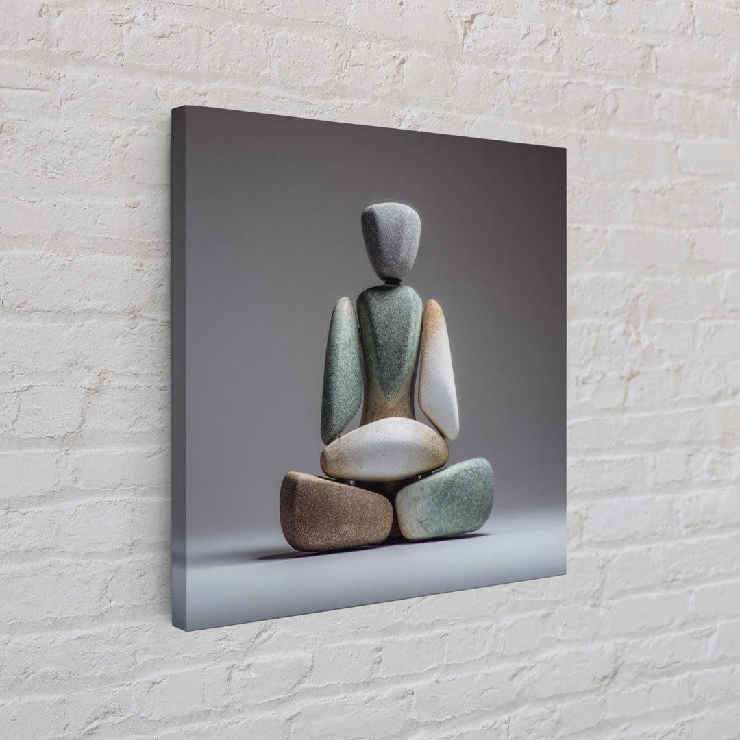 Seated Meditation Figure Canvas Print, Yoga Studio Art, Neutral Decor, Yoga Studio Decor, Oil Painting, Balance, Home Decor, YSA-1x1-49