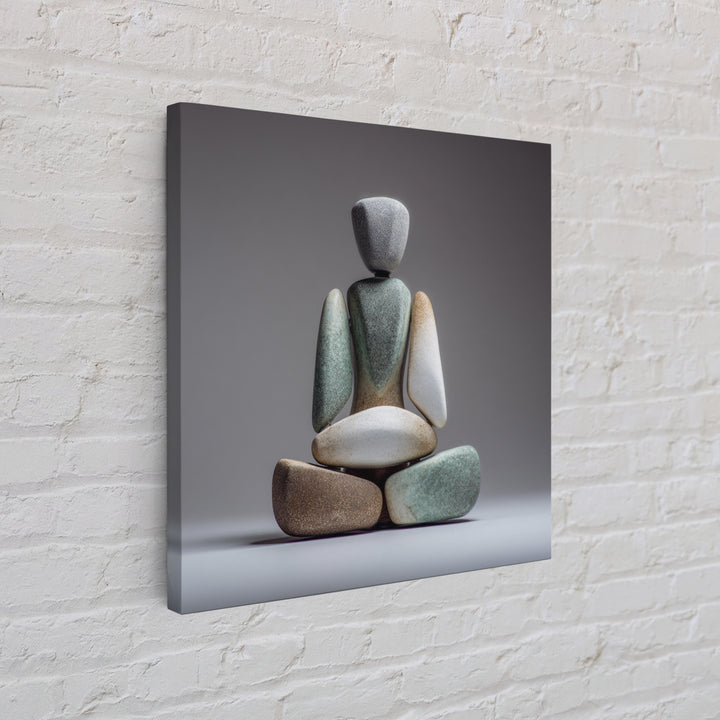 Seated Meditation Figure Canvas Print, Yoga Studio Art, Neutral Decor, Yoga Studio Decor, Oil Painting, Balance, Home Decor, YSA-1x1-49