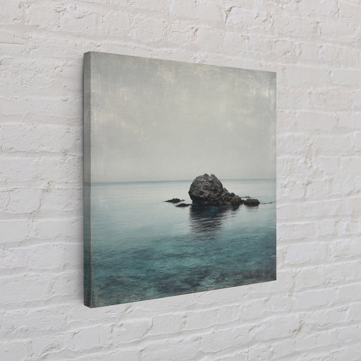 Ocean Horizon with Meditative Stillness Framed Canvas Print, Yoga Studio Art, Mandala Wall Art, Yoga Studio Decor, Balance, YSA-1x1-64