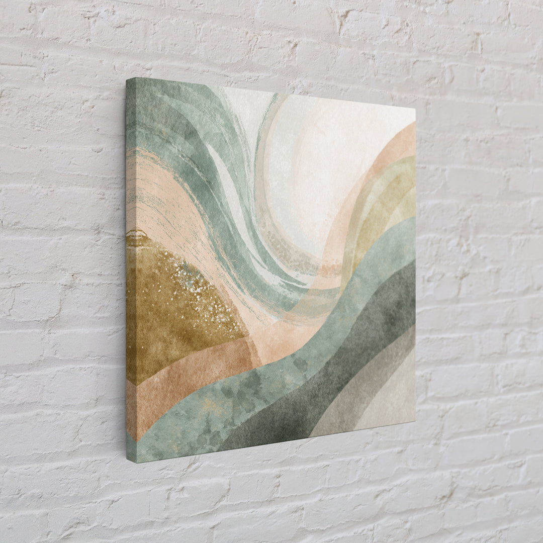 Abstract Breath Waves Framed Canvas Print, Yoga Studio Art, Modern Decor, Yoga Studio Decor, Fine Art, Balance, Art Print, YSA-1x1-79